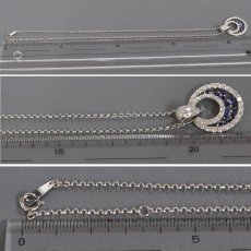 画像9: Pt900/850サファイアダイヤモンドペンダント S0.68 D1.00 13.8g 40cm (9)