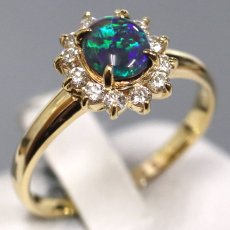 画像1: K18オパールダイヤモンドリング O0.45 D0.28 3.1g #14 (1)