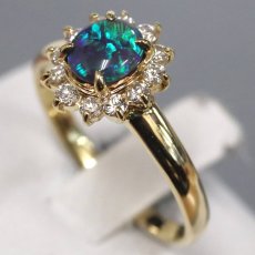 画像2: K18オパールダイヤモンドリング O0.45 D0.28 3.1g #14 (2)