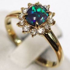 画像4: K18オパールダイヤモンドリング O0.45 D0.28 3.1g #14 (4)