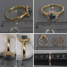 画像9: K18オパールダイヤモンドリング O0.45 D0.28 3.1g #14 (9)