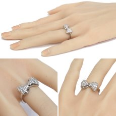 画像10: Pt900ダイヤモンドリング リボンモチーフ D0.54 7.7g #12.5 (10)