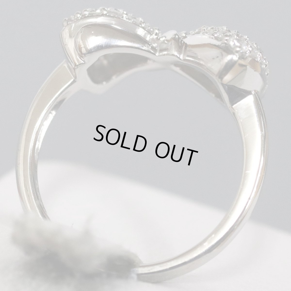 画像5: Pt900ダイヤモンドリング リボンモチーフ D0.54 7.7g #12.5 (5)