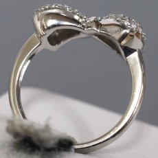 画像5: Pt900ダイヤモンドリング リボンモチーフ D0.54 7.7g #12.5 (5)