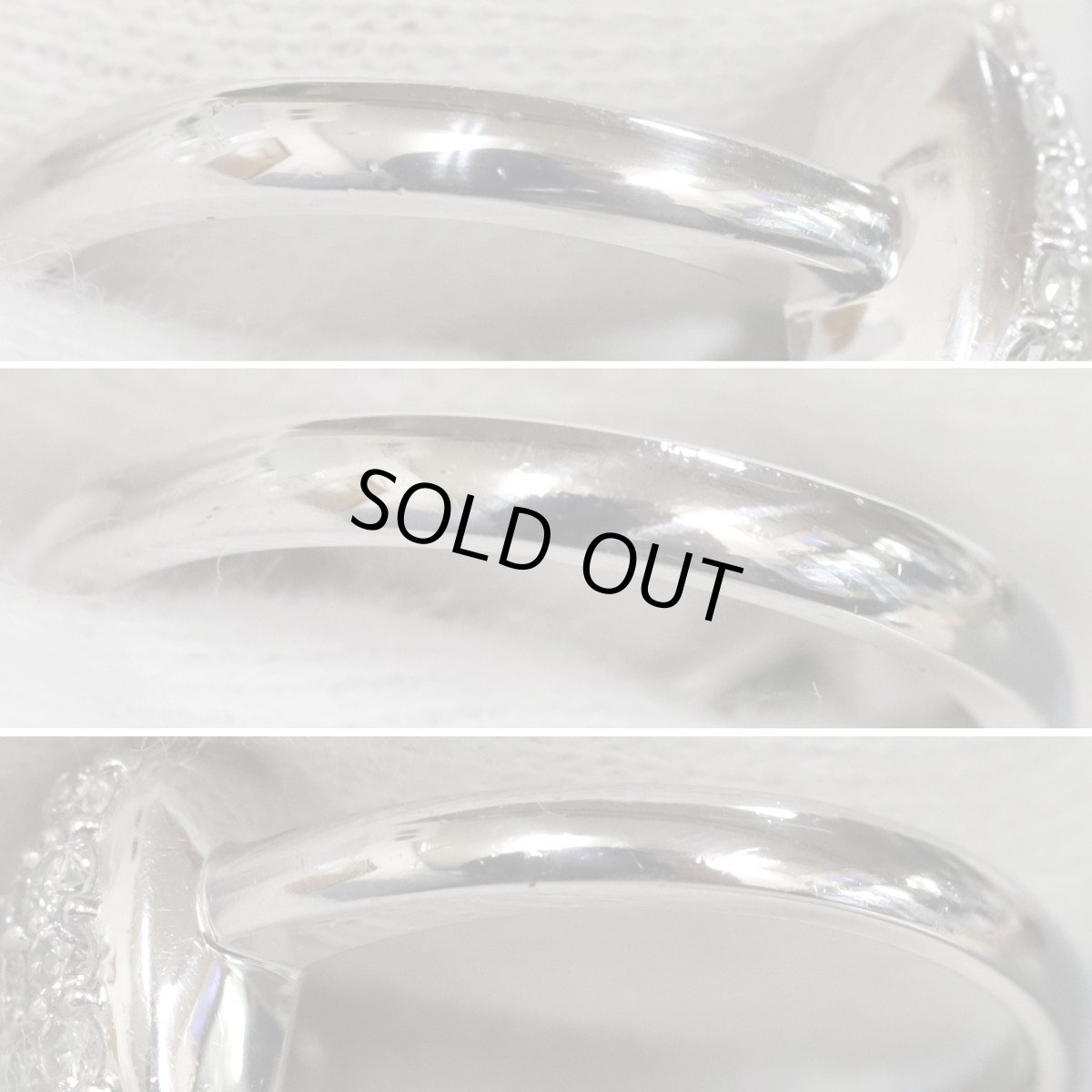 画像6: Pt900ダイヤモンドリング リボンモチーフ D0.54 7.7g #12.5 (6)