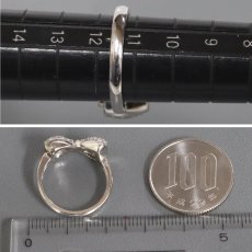 画像8: Pt900ダイヤモンドリング リボンモチーフ D0.54 7.7g #12.5 (8)