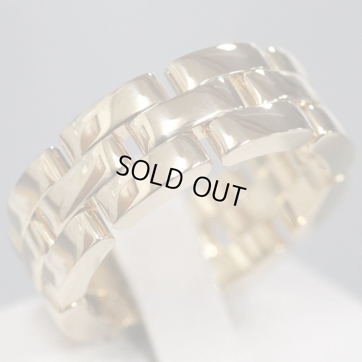 画像1: 750YGマイヨン パンテール リング 3連 13.8g #15(#55)(B4230655)内箱 保証書 (1)