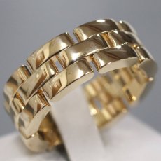 画像1: 750YGマイヨン パンテール リング 3連 13.8g #15(#55)(B4230655)内箱 保証書 (1)