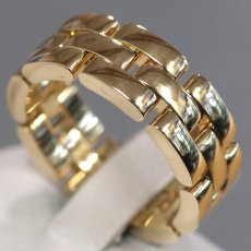 画像2: 750YGマイヨン パンテール リング 3連 13.8g #15(#55)(B4230655)内箱 保証書 (2)