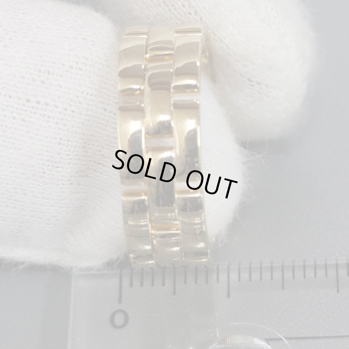 画像7: 750YGマイヨン パンテール リング 3連 13.8g #15(#55)(B4230655)内箱 保証書 (7)