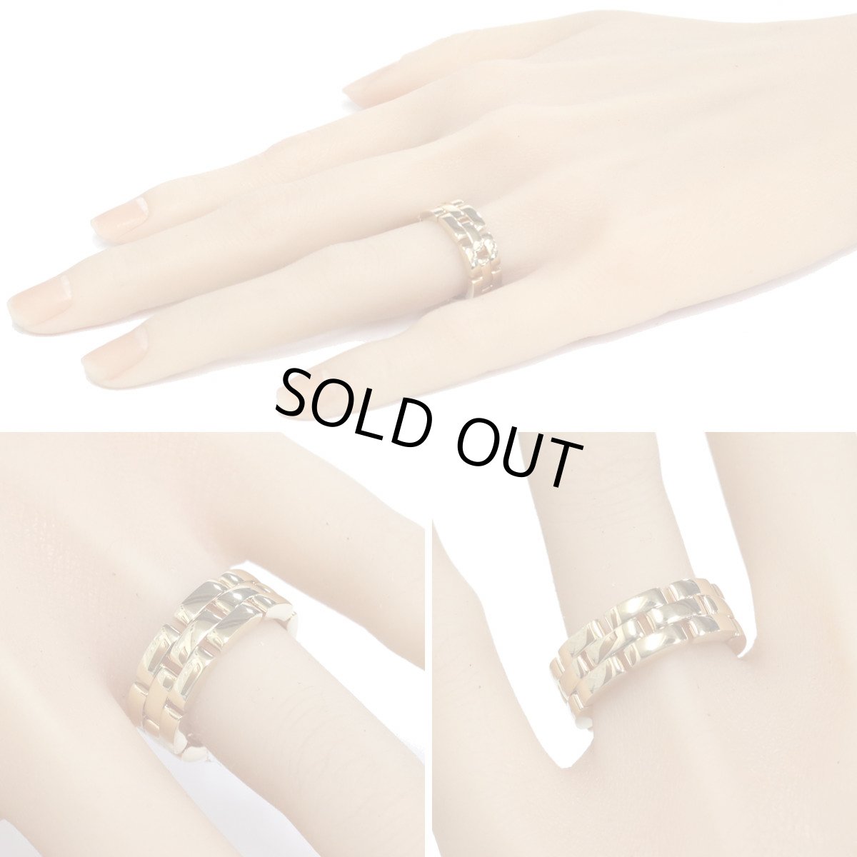 画像8: 750YGマイヨン パンテール リング 3連 13.8g #15(#55)(B4230655)内箱 保証書 (8)