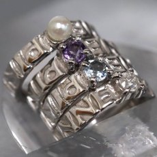 画像4: ピンキー&ダイアン 750WGベビーリングセット 総計7.1g (4)