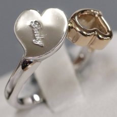 画像1: ピンキー&ダイアン 750WG/PGリング ハートモチーフ 4.0g #9 (1)