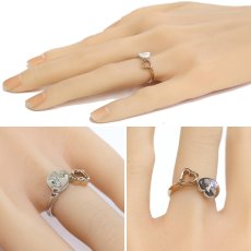 画像10: ピンキー&ダイアン 750WG/PGリング ハートモチーフ 4.0g #9 (10)