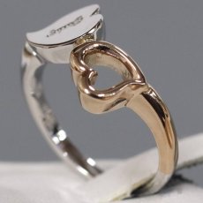 画像2: ピンキー&ダイアン 750WG/PGリング ハートモチーフ 4.0g #9 (2)