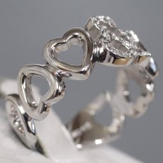 画像3: ピンキー&ダイアン 750WGダイヤモンドリング ハートモチーフ D0.07 5.2g #12 (3)