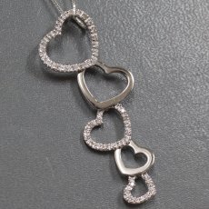 画像1: 750/K18WGダイヤモンドペンダント ハートモチーフ D0.35 5.7g AJ付45cm (1)