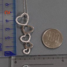 画像10: 750/K18WGダイヤモンドペンダント ハートモチーフ D0.35 5.7g AJ付45cm (10)