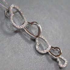 画像2: 750/K18WGダイヤモンドペンダント ハートモチーフ D0.35 5.7g AJ付45cm (2)