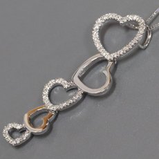 画像3: 750/K18WGダイヤモンドペンダント ハートモチーフ D0.35 5.7g AJ付45cm (3)