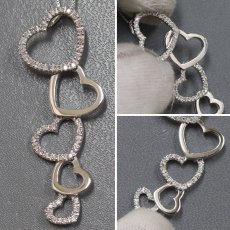 画像4: 750/K18WGダイヤモンドペンダント ハートモチーフ D0.35 5.7g AJ付45cm (4)