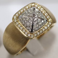 画像4: ジーエスティーヴィー K18YG/WGダイヤモンドリング D0.45 8.7g #20 (4)