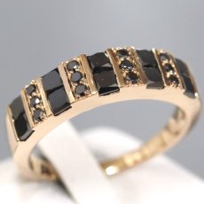 画像1: K18PGブラックダイヤモンドリング D1.90 6.1g #22.5 (1)