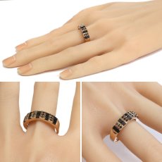 画像10: K18PGブラックダイヤモンドリング D1.90 6.1g #22.5 (10)