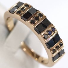 画像4: K18PGブラックダイヤモンドリング D1.90 6.1g #22.5 (4)