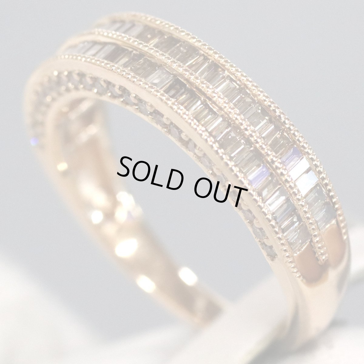 画像2: K18PGダイヤモンドリング D0.79 4.2g #12.5 (2)