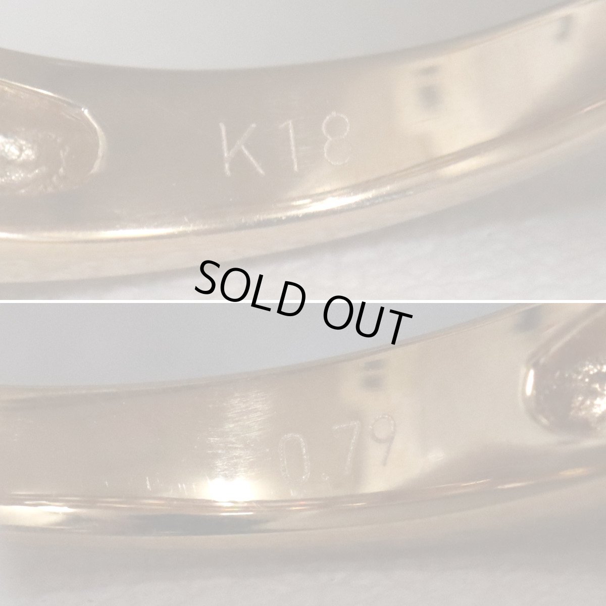 画像7: K18PGダイヤモンドリング D0.79 4.2g #12.5 (7)