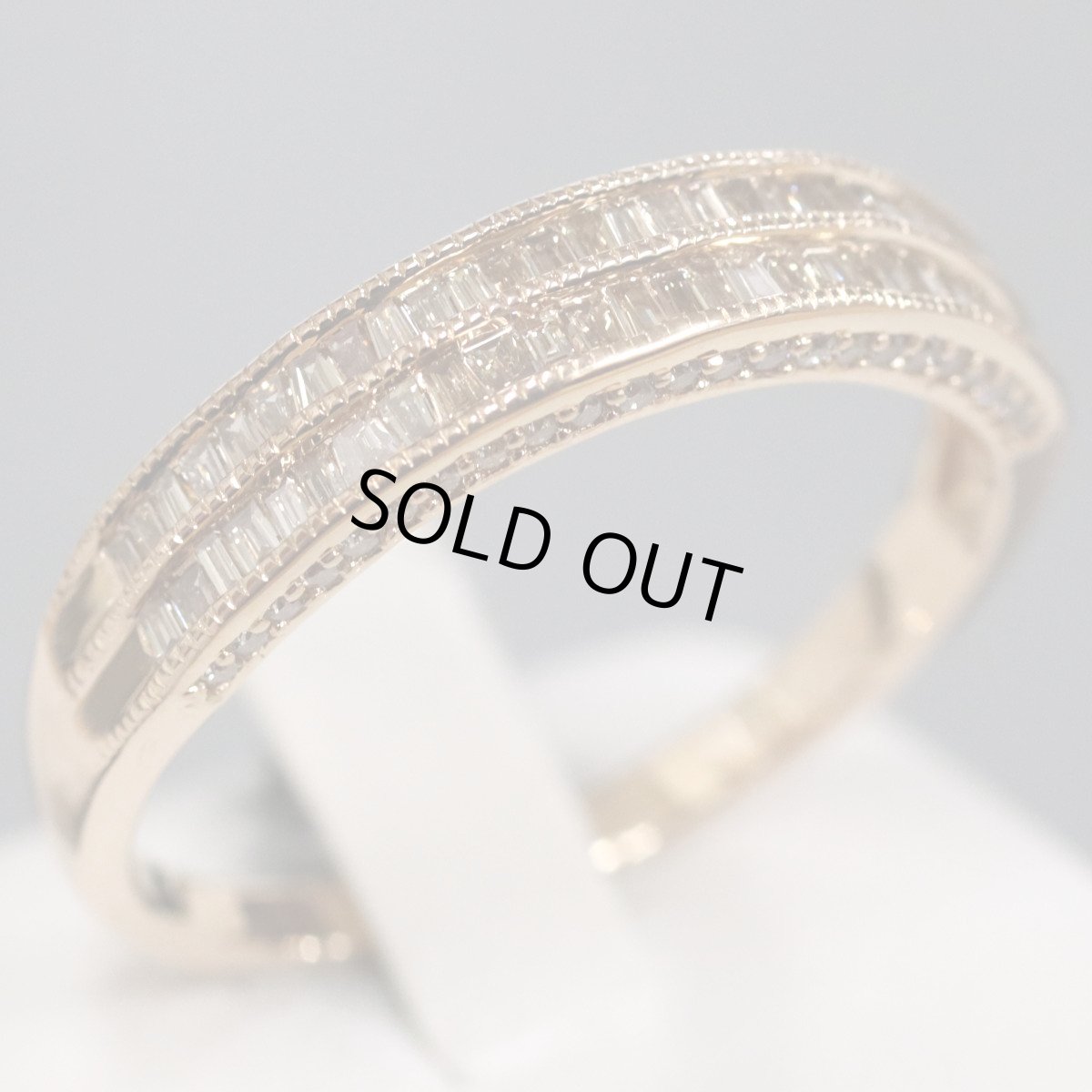 画像1: K18PGダイヤモンドリング D0.79 4.8g #25 (1)