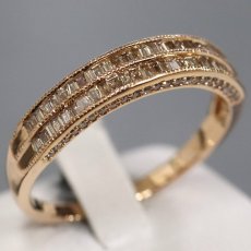 画像1: K18PGダイヤモンドリング D0.79 4.8g #25 (1)