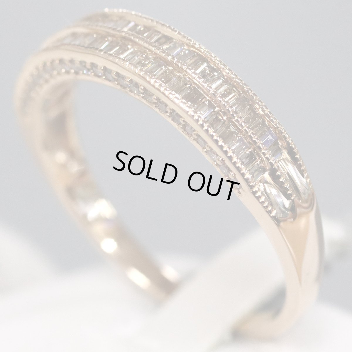 画像2: K18PGダイヤモンドリング D0.79 4.8g #25 (2)