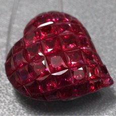 画像1: K18WGルビーペンダントトップ ハートモチーフ 4.0g ソーティング (1)