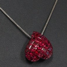 画像8: K18WGルビーペンダントトップ ハートモチーフ 4.0g ソーティング (8)