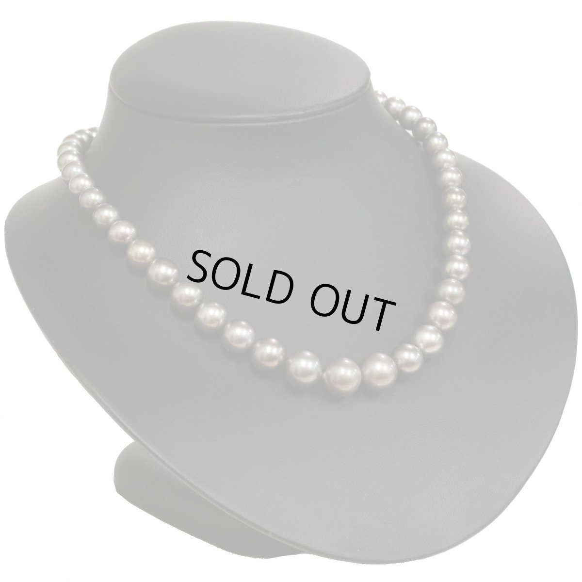 画像1: グレーパールネックレス シルバー金具 7.8-12.0mm 40cm (1)