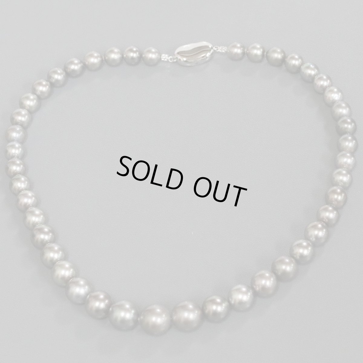 画像3: グレーパールネックレス シルバー金具 7.8-12.0mm 40cm (3)