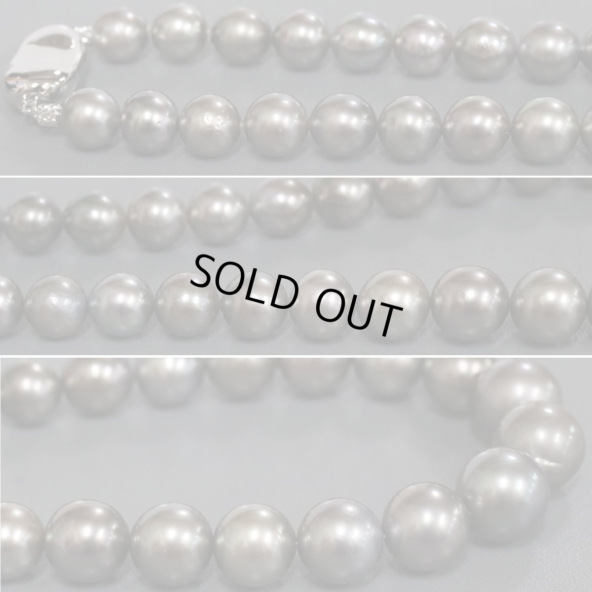 画像4: グレーパールネックレス シルバー金具 7.8-12.0mm 40cm (4)