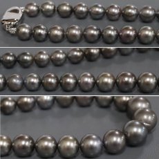 画像4: グレーパールネックレス シルバー金具 7.8-12.0mm 40cm (4)