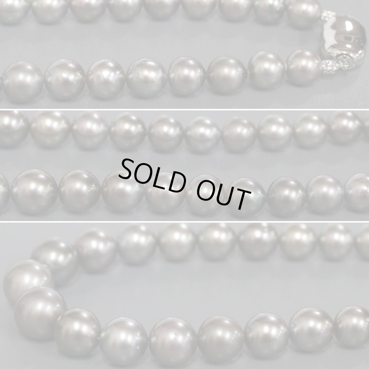 画像5: グレーパールネックレス シルバー金具 7.8-12.0mm 40cm (5)