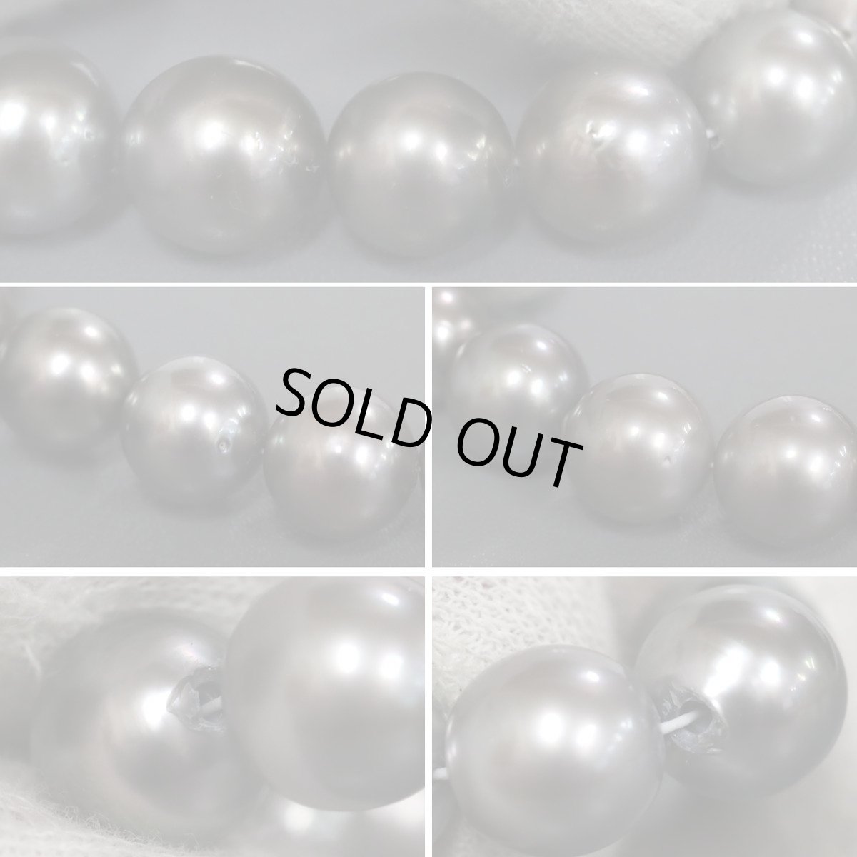 画像7: グレーパールネックレス シルバー金具 7.8-12.0mm 40cm (7)