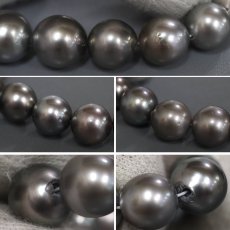 画像7: グレーパールネックレス シルバー金具 7.8-12.0mm 40cm (7)