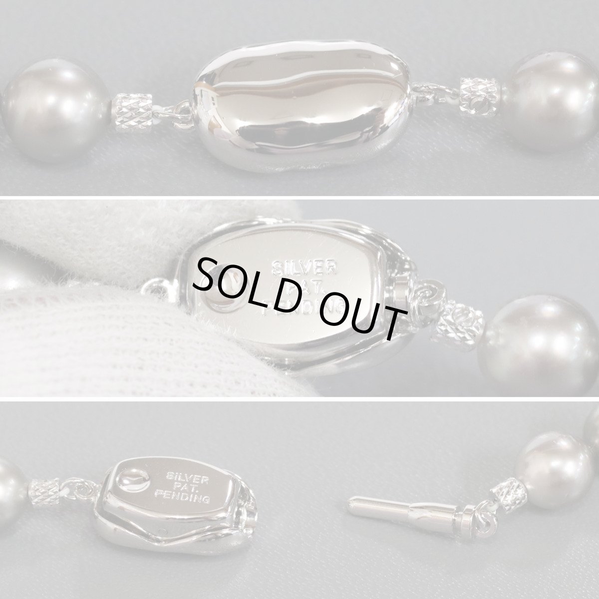 画像9: グレーパールネックレス シルバー金具 7.8-12.0mm 40cm (9)