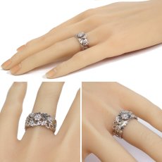 画像10: Pt900ダイヤモンドリング フラワーモチーフ D0.27 9.6g #11 (10)