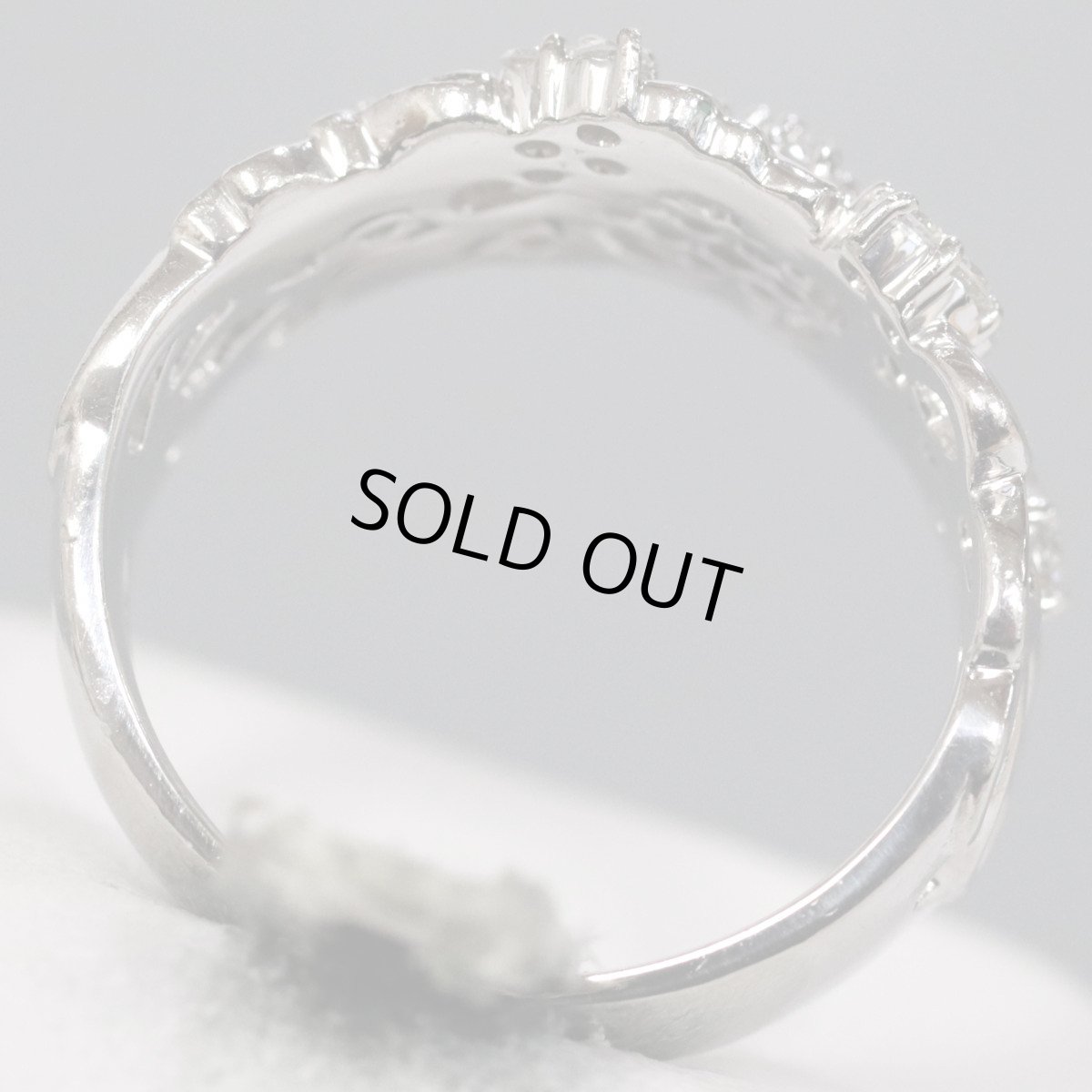 画像5: Pt900ダイヤモンドリング フラワーモチーフ D0.27 9.6g #11 (5)