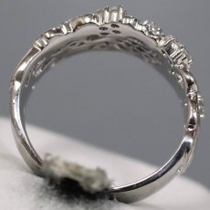 画像5: Pt900ダイヤモンドリング フラワーモチーフ D0.27 9.6g #11 (5)