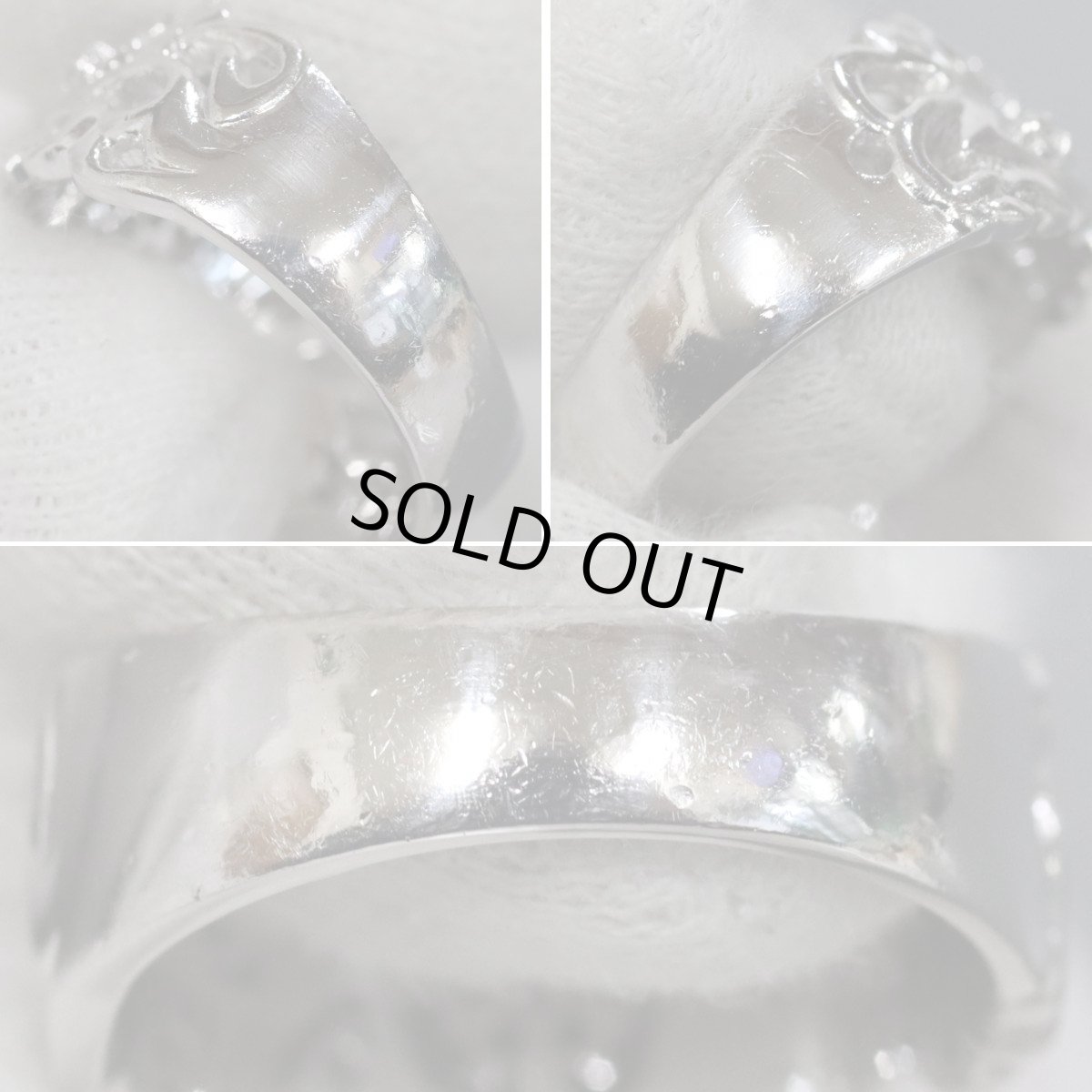 画像6: Pt900ダイヤモンドリング フラワーモチーフ D0.27 9.6g #11 (6)