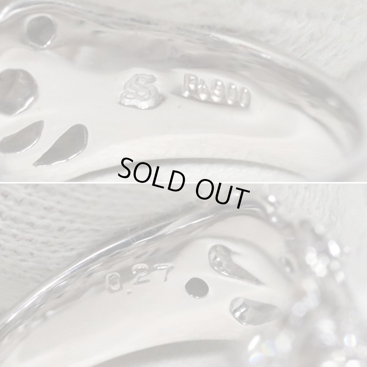 画像7: Pt900ダイヤモンドリング フラワーモチーフ D0.27 9.6g #11 (7)