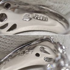画像7: Pt900ダイヤモンドリング フラワーモチーフ D0.27 9.6g #11 (7)
